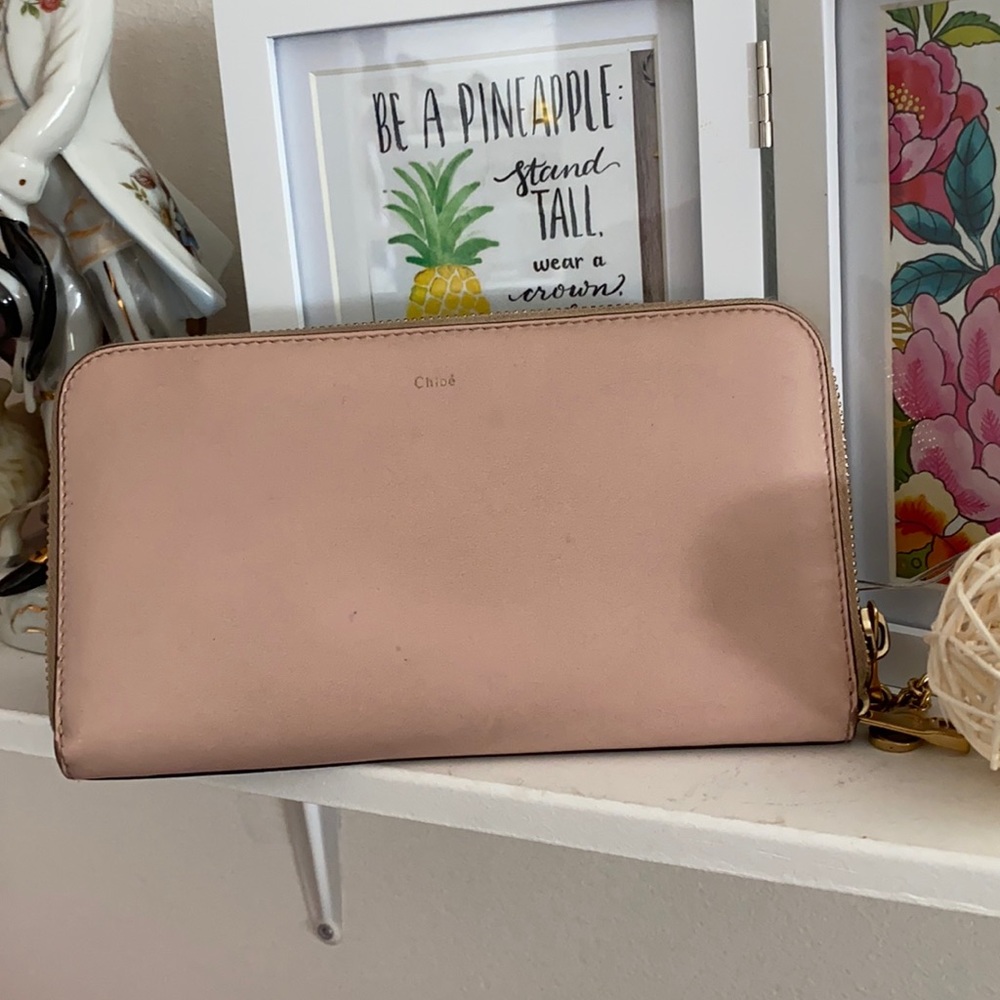 Long zip wallet in two tone